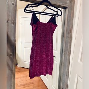 Sparkly pink spaghetti strap mini dress